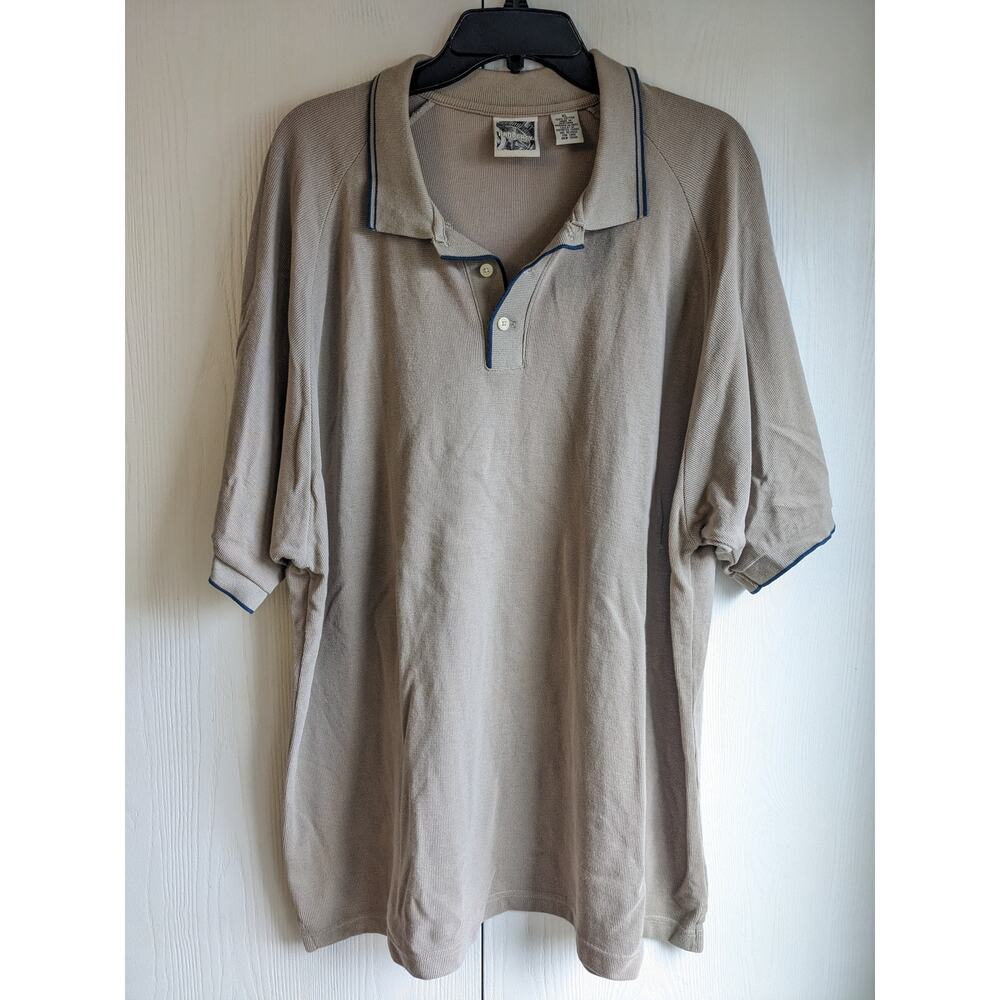 Vintage Properly Men's Brown Cotton Short Sleeve Polo T-Shirt Size XL